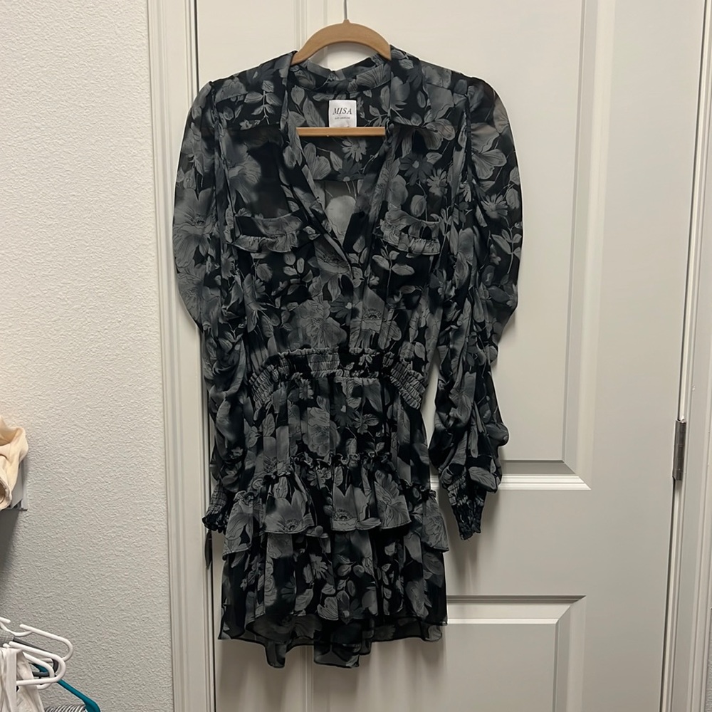 MISA dress - size small black and grey